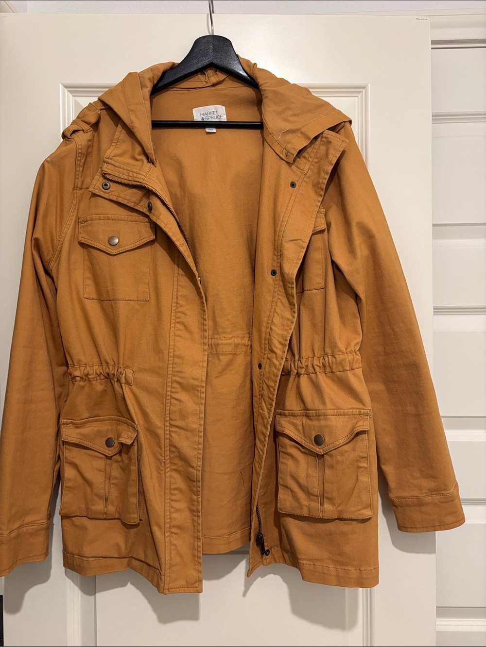 Market & Spruce Hooded Utility Jacket - Rusty Orange